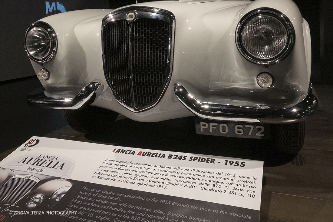 _DSF1343.jpg - 30/01/2020. Torino: Al Mauto una mostra dedicata ai 70 anni del mito torinese Lancia Aurelia.Il Museo Nazionale dellâ€™Automobile di Torino ha inaugurato la mostra "LANCIA AURELIA 1950 â€“ 2020. MITO SENZA TEMPO", uno straordinario percorso espositivo, che racconta, con il contributo di 18 esemplari dâ€™eccezione â€“ di serie e fuoriserie â€“ lâ€™evoluzione del modello presentato per la prima volta al pubblico proprio a Torino nel 1950.â€œ Nella foto Lancia Aurelia B24S Spider 1954