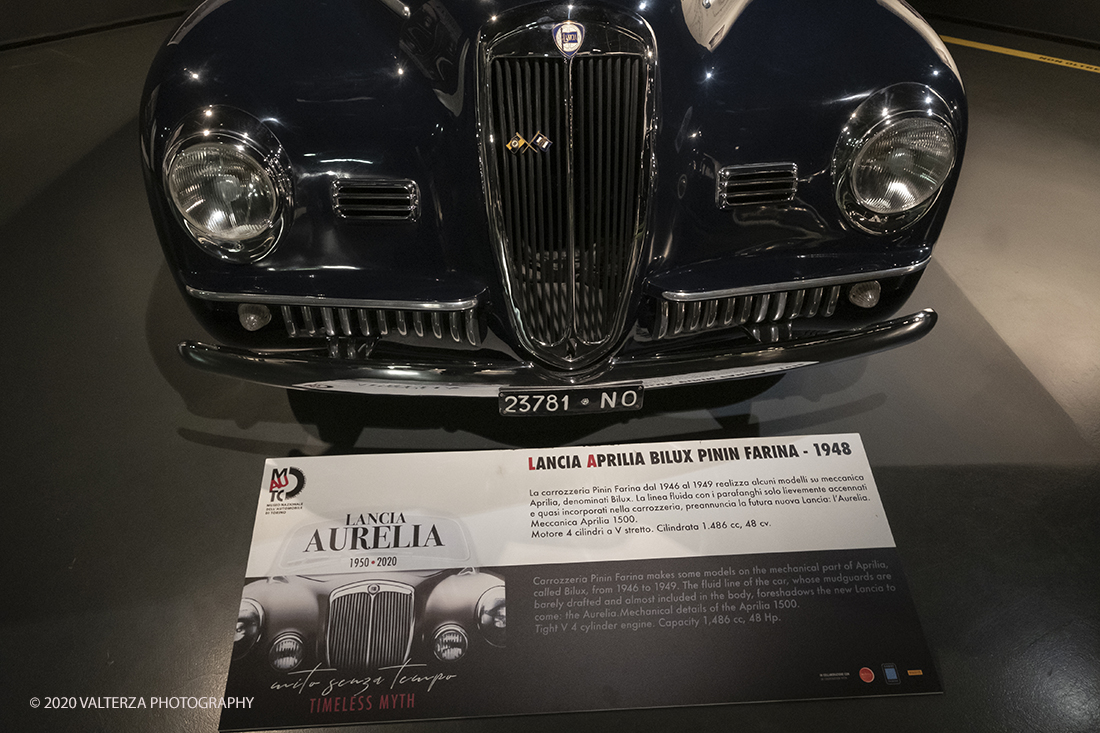 _DSF1393.jpg - 30/01/2020. Torino: Al Mauto una mostra dedicata ai 70 anni del mito torinese Lancia Aurelia.Il Museo Nazionale dellâ€™Automobile di Torino ha inaugurato la mostra "LANCIA AURELIA 1950 â€“ 2020. MITO SENZA TEMPO", uno straordinario percorso espositivo, che racconta, con il contributo di 18 esemplari dâ€™eccezione â€“ di serie e fuoriserie â€“ lâ€™evoluzione del modello presentato per la prima volta al pubblico proprio a Torino nel 1950.â€œ Nella foto Lancia Aprilia Bilux Pinin Farina !948