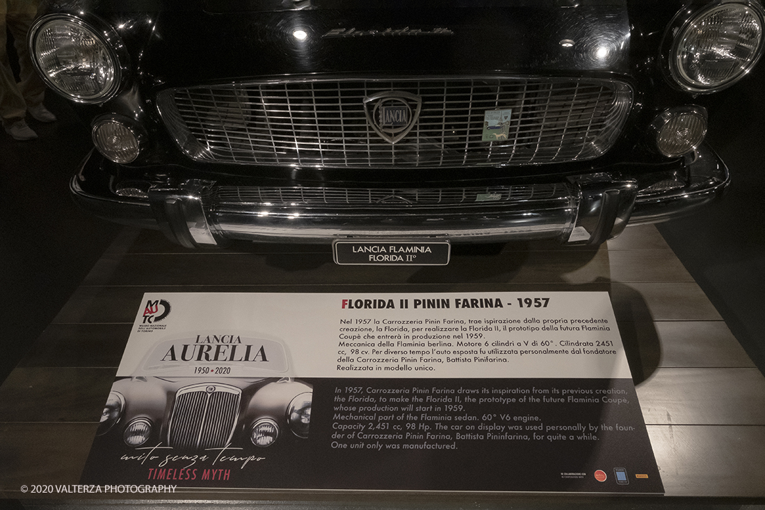 _DSF1406.jpg - 30/01/2020. Torino: Al Mauto una mostra dedicata ai 70 anni del mito torinese Lancia Aurelia.Il Museo Nazionale dellâ€™Automobile di Torino ha inaugurato la mostra "LANCIA AURELIA 1950 â€“ 2020. MITO SENZA TEMPO", uno straordinario percorso espositivo, che racconta, con il contributo di 18 esemplari dâ€™eccezione â€“ di serie e fuoriserie â€“ lâ€™evoluzione del modello presentato per la prima volta al pubblico proprio a Torino nel 1950.â€œ Nella foto Lancia Florida II Pinin Farina 1957