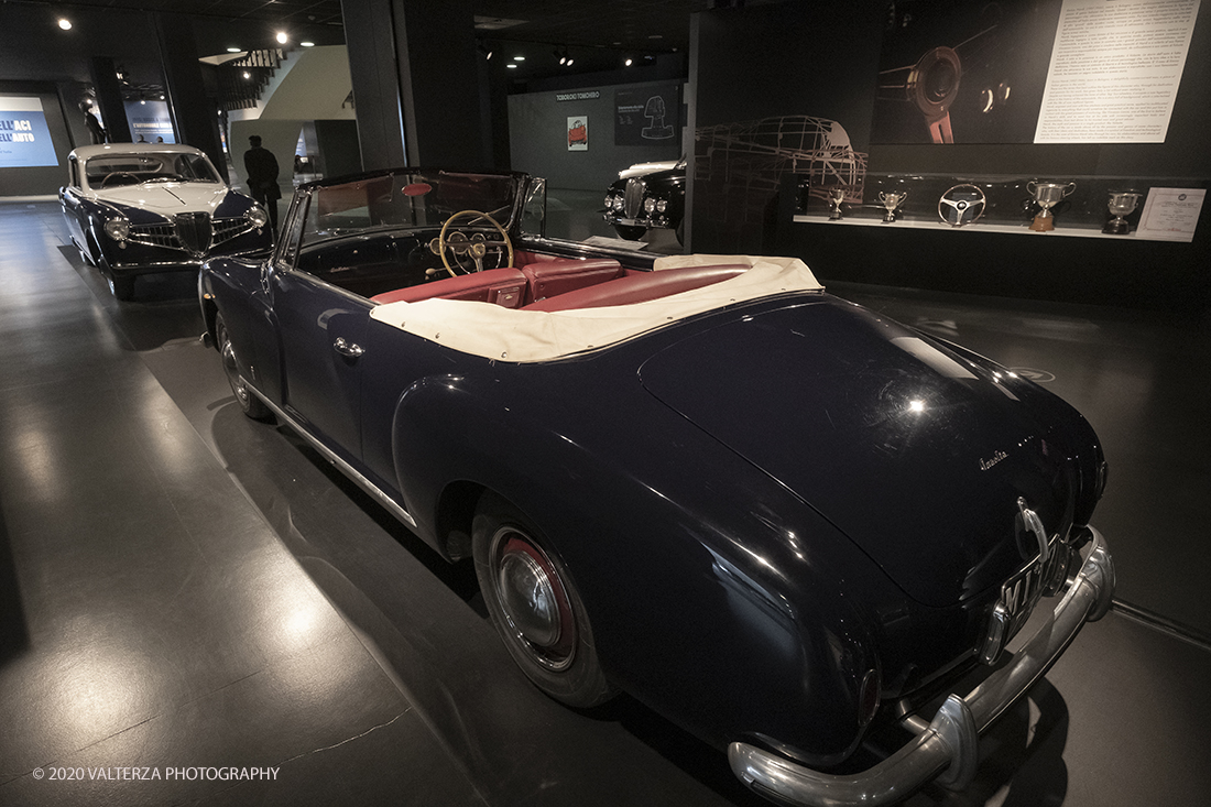 _DSF1460.jpg - 30/01/2020. Torino: Al Mauto una mostra dedicata ai 70 anni del mito torinese Lancia Aurelia.Il Museo Nazionale dellâ€™Automobile di Torino ha inaugurato la mostra "LANCIA AURELIA 1950 â€“ 2020. MITO SENZA TEMPO", uno straordinario percorso espositivo, che racconta, con il contributo di 18 esemplari dâ€™eccezione â€“ di serie e fuoriserie â€“ lâ€™evoluzione del modello presentato per la prima volta al pubblico proprio a Torino nel 1950.â€œ Nella foto uno degli spazi espositivi.