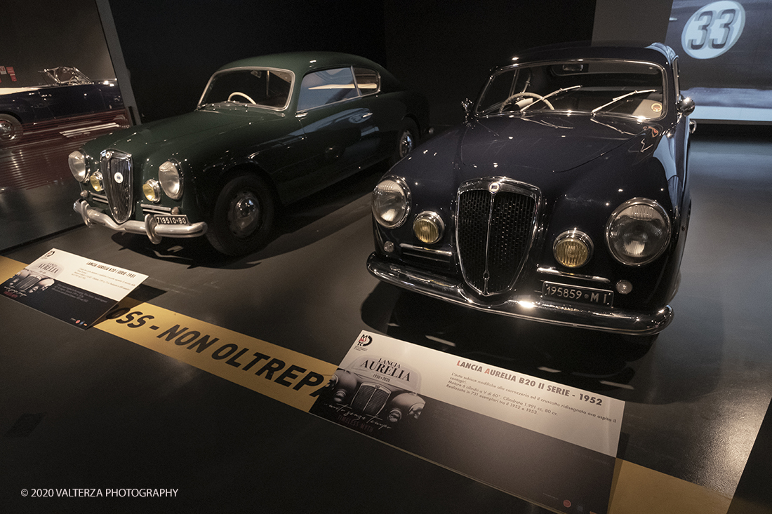 _DSF1495.jpg - 30/01/2020. Torino: Al Mauto una mostra dedicata ai 70 anni del mito torinese Lancia Aurelia.Il Museo Nazionale dellâ€™Automobile di Torino ha inaugurato la mostra "LANCIA AURELIA 1950 â€“ 2020. MITO SENZA TEMPO", uno straordinario percorso espositivo, che racconta, con il contributo di 18 esemplari dâ€™eccezione â€“ di serie e fuoriserie â€“ lâ€™evoluzione del modello presentato per la prima volta al pubblico proprio a Torino nel 1950.â€œ Nella foto uno degli spazi espositivi.