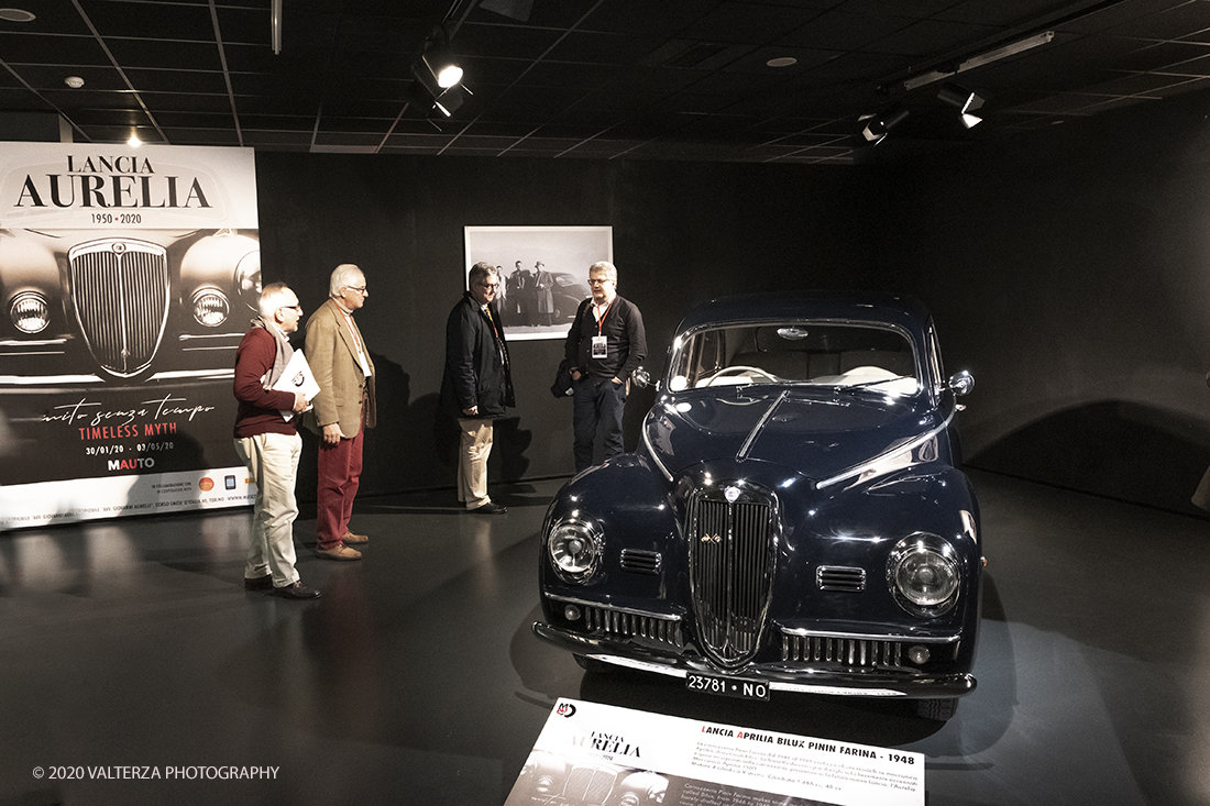 _DSF1823.jpg - 30/01/2020. Torino: Al Mauto una mostra dedicata ai 70 anni del mito torinese Lancia Aurelia.Il Museo Nazionale dellâ€™Automobile di Torino ha inaugurato la mostra "LANCIA AURELIA 1950 â€“ 2020. MITO SENZA TEMPO", uno straordinario percorso espositivo, che racconta, con il contributo di 18 esemplari dâ€™eccezione â€“ di serie e fuoriserie â€“ lâ€™evoluzione del modello presentato per la prima volta al pubblico proprio a Torino nel 1950.â€œ Nella foto un momento della visita