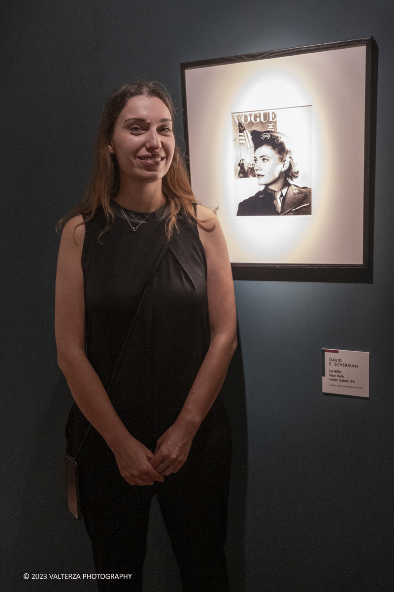 _DSF4556.jpg - 08/09/2023. Torino. La mostra ripercorre la vicenda umana e professionale di Lee Miller ponendo lâ€™attenzione sullo sguardo surrealista della fotografa_ Nella foto  Vittoria Mainoldi, la curatrice della mostra