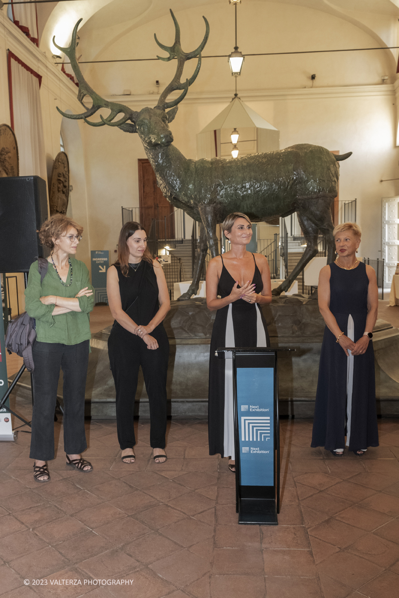 _DSF4642.jpg - 08/09/2023. Torino. La mostra ripercorre la vicenda umana e professionale di Lee Miller ponendo lâ€™attenzione sullo sguardo surrealista della fotografa Nella foto un momento della presentazione della mostra con Lara Martinetto, Marta Fusi ,Vittoria Mainoldi e Simonetta Gola