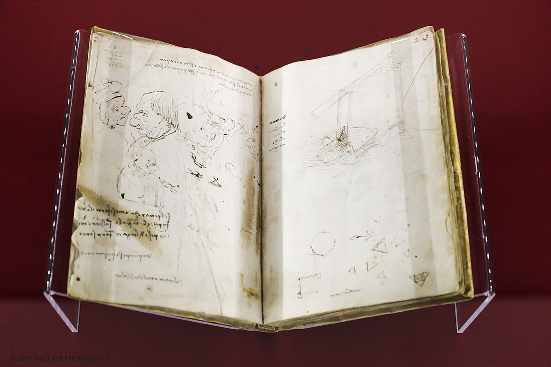 _G3I1968.jpg - 15/04/2019. Torino. La Mostra celebra i cinquecento anni della morte di Leonardo.Il percorso ruota interno al nucleo di disegni autografidi Leonardo da VInci conservati alla Biblioteca reale di Torino. Nella foto codice trivulziano , ultimo quarto del secolo XV