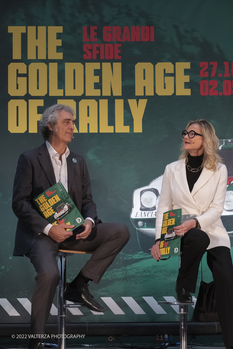 _DSF8627.jpg - 26/10/2022. Torino. Si Ã¨ inaugurata al Mauto The Golden Age Of Rally, viaggio nellâ€™epoca dâ€™oro di questa disciplina sportiva attraverso un'esposizione inedita nel panorama internazionale, che porta per la prima volta in mostra, dal 27 ottobre 2022 al 2 maggio 2023, una delle collezioni piÃ¹ importanti al mondo, quella della Fondazione Gino Macaluso per lâ€™Auto Storica. Nella foto Benedetto Camerana, presidente del Museo dell'Automobile di Torino, Maria Mailander Macaluso Presidente della fondazione omonima,