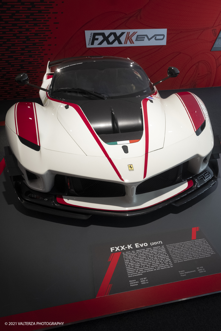 _DSF1143.jpg - 05/01/2022. Maranello. il Museo Ferrari di Maranello con il nuovo settore â€œGT 2021, a memorable yearâ€� che celebra lâ€™anno piÃ¹ vincente della storia di Ferrari nelle competizioni GT. Nella foto il settore dedicato alle Supercars con la FXX-K del 2017