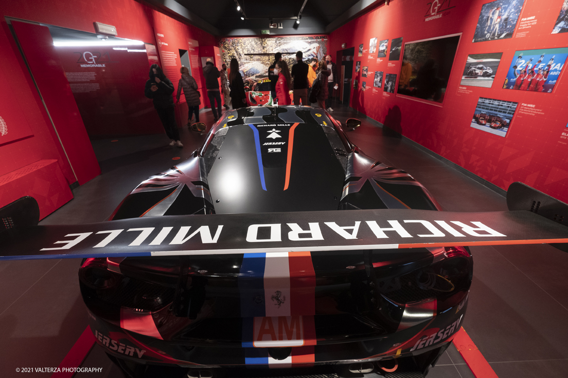 _DSF1285.jpg - 05/01/2022. Maranello. il Museo Ferrari di Maranello con il nuovo settore â€œGT 2021, a memorable yearâ€� che celebra lâ€™anno piÃ¹ vincente della storia di Ferrari nelle competizioni GT. Nella foto la nuova mostra â€œGT 2021, a memorable yearâ€� la nuova mostra â€œGT 2021, a memorable yearâ€� con la 488 GTE  numero 83, portata in gara da FranÃ§ois Perrodo, Nicklas Nielsen e Alessio Rovera, si Ã¨ aggiudicata quattro successi, inclusa la 24 Ore di Le Mans,