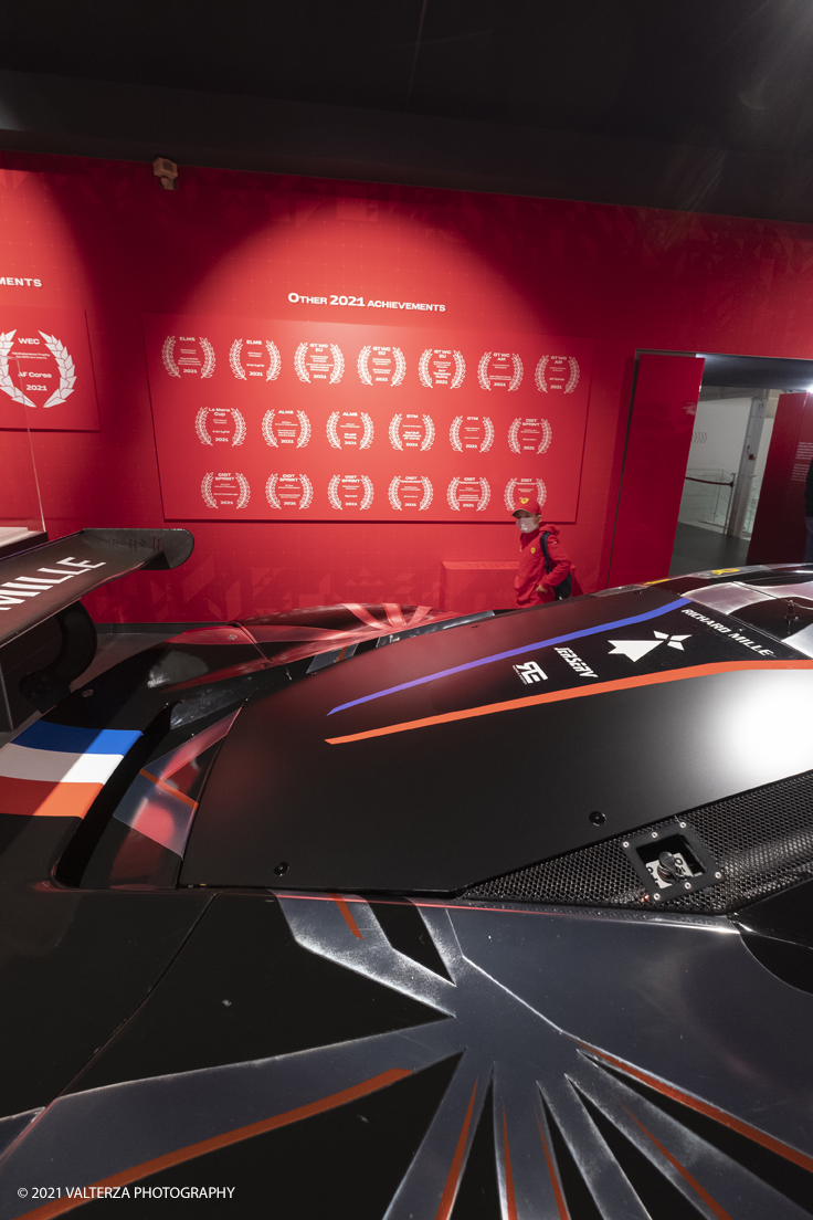 _DSF1297.jpg - 05/01/2022. Maranello. il Museo Ferrari di Maranello con il nuovo settore â€œGT 2021, a memorable yearâ€� che celebra lâ€™anno piÃ¹ vincente della storia di Ferrari nelle competizioni GT. Nella foto parte dell'allestimento della nuova mostra â€œGT 2021, a memorable yearâ€�