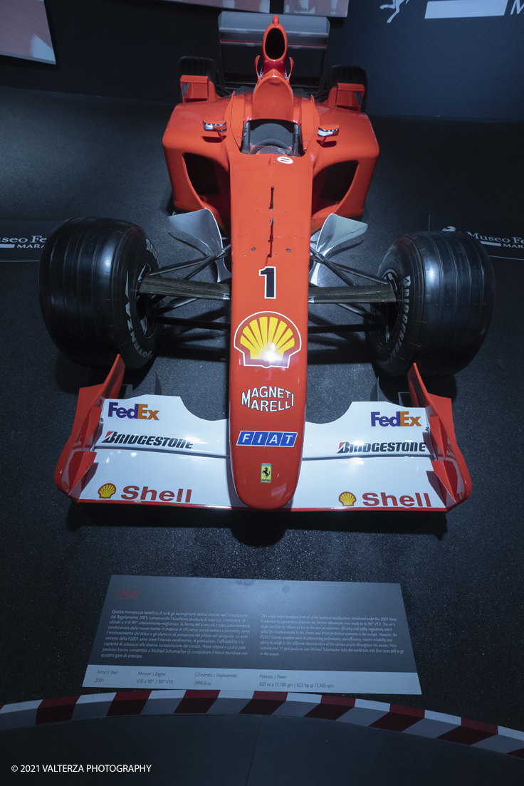 _DSF1388.jpg - 05/01/2022. Maranello. il Museo Ferrari di Maranello con il nuovo settore â€œGT 2021, a memorable yearâ€� che celebra lâ€™anno piÃ¹ vincente della storia di Ferrari nelle competizioni GT. Nella foto l'ampio settore della mostra "Scuderia Ferrari la storria completa" con numerosi esemplari di vetture di F1