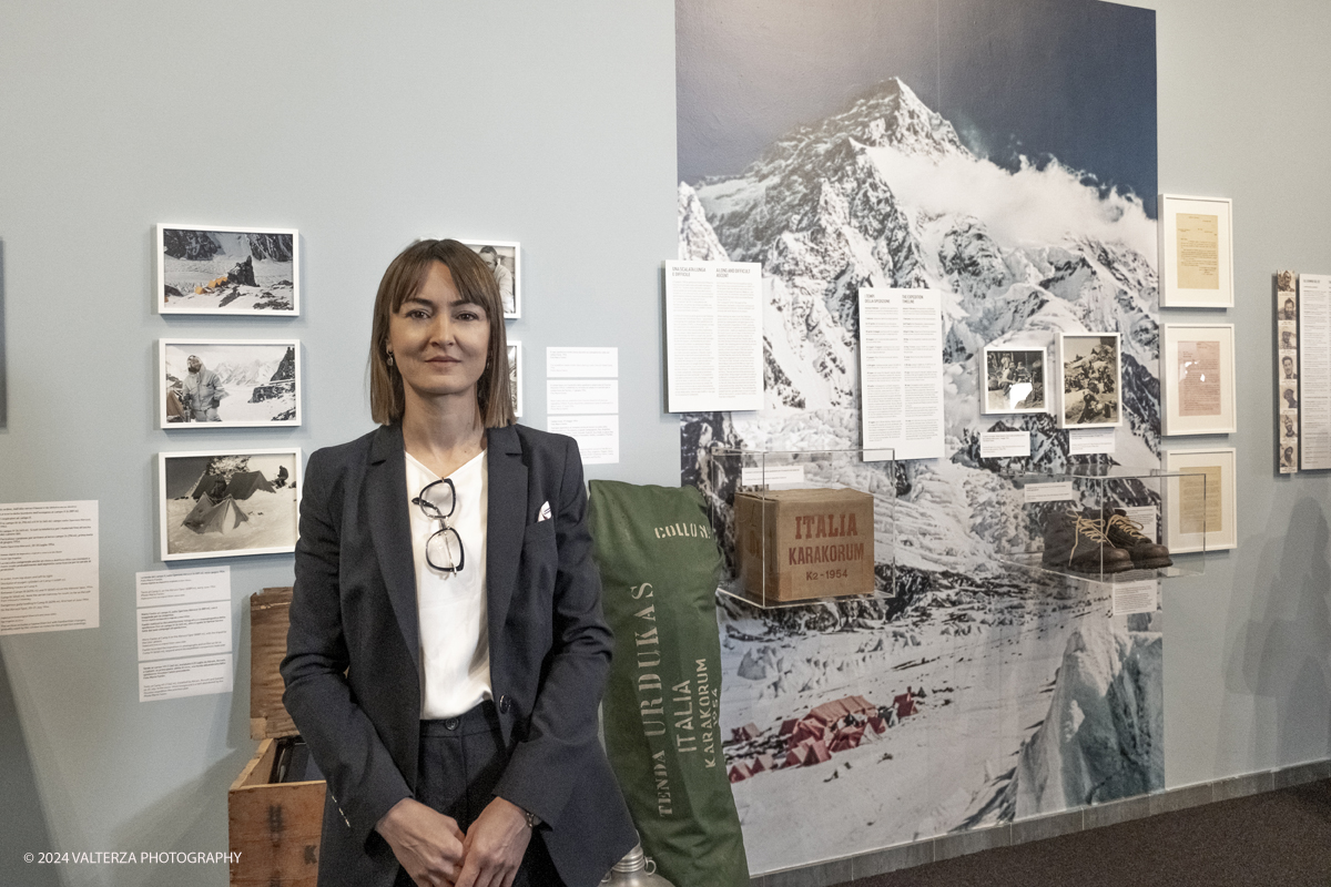 _DSF8281.jpg - 28/03/2024. Torino. Il Museo Nazionale della Montagna di Torino festeggia i 70 anni della spedizione italiana al K2 e le dedica una sezione espositiva permanente. Nella foto la direttrice del Museo Daniela Berta