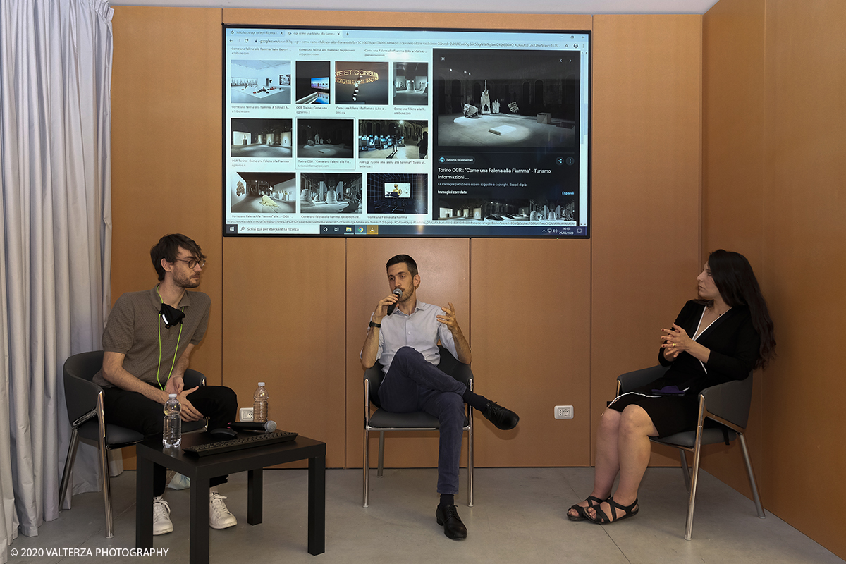 _DSF9626.jpg - 25/06/2020. Torino. Giornata dedicata alla celebrazione del primo compleanno delle OGR tech. Nella foto: un momento dell' evento della giornata dedicato ad illustrare al pubblico "Come nasce una mostra- Live."