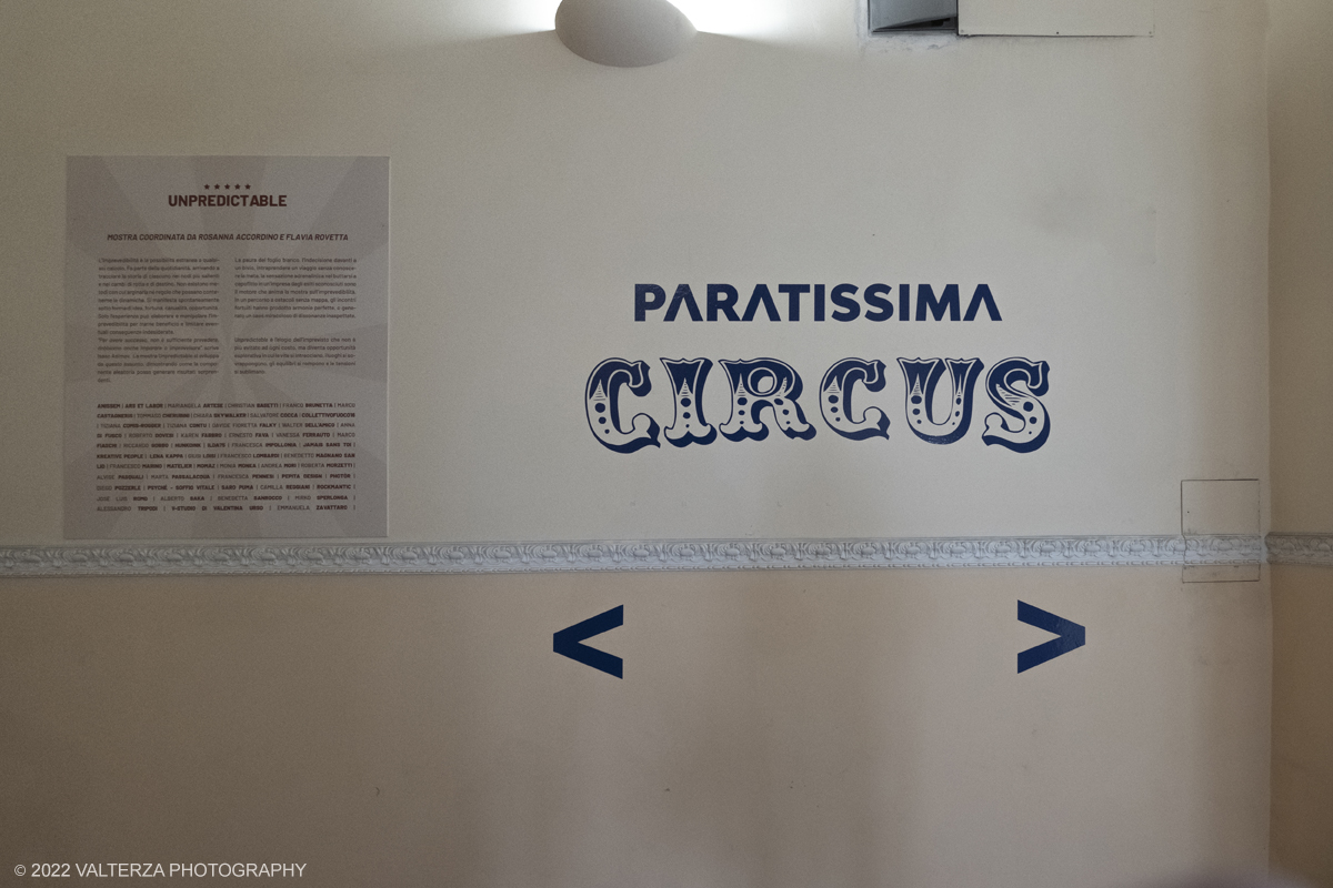 _DSF5799.jpg - 02/11/2022. Torino. Questâ€™anno, con la denominazione Paratissima Circus,la manifestazione si configura  come una grande festa di contenuti artistici ed espositivi, con 9 mostre curate, 5 gallerie dâ€™arte, 9 Progetti Speciali, 3 Guest Projects, Open Studio di residenze e atelier dâ€™artista, Live Performances, talks e laboratori- Nella foto percorso di visita