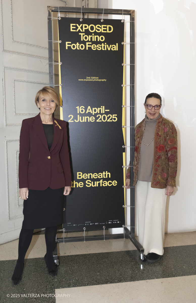 _DSF5241.jpg - 04/02/2025. Torino. Accademia Albertina, conferenza stampa per prime anticipazioni sulla seconda edizione di EXPOSED Torino Foto Festival. Nella foto Patrizia Sandretto Re Rebaudengo Presidente Fondazione arte CRT e Paola Gribaudo Presidente Accademia AlÃ²bertina