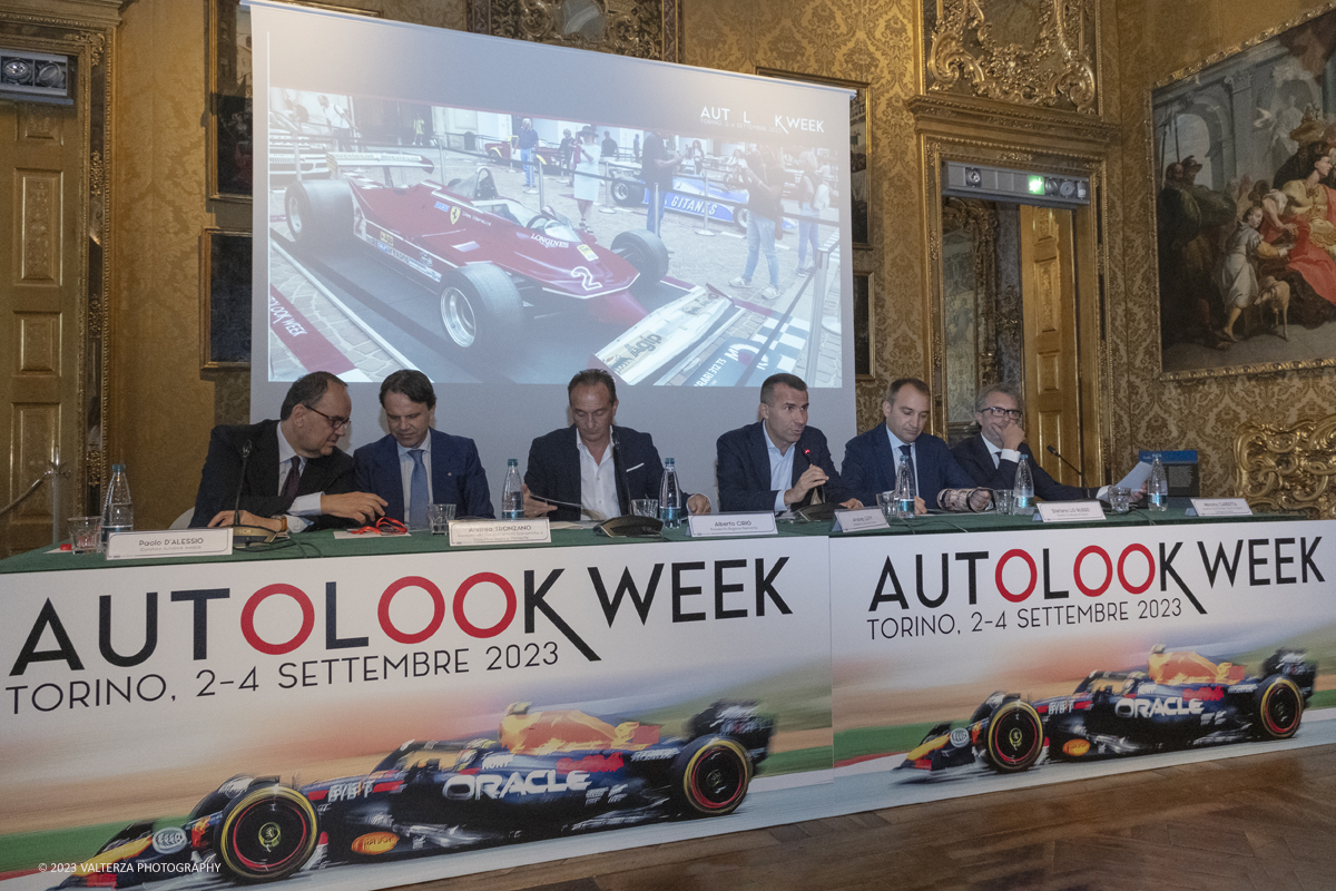 _DSF7668.jpg - 13/07/2023. Torino. Presentata l'edizione Otlook Week 2023 dal 2 al 4 settembre 2023 a Torino il meglio delle auto e delle moto che hanno fatto la storia delle corse. Nella foto un momento della conferenza stampa