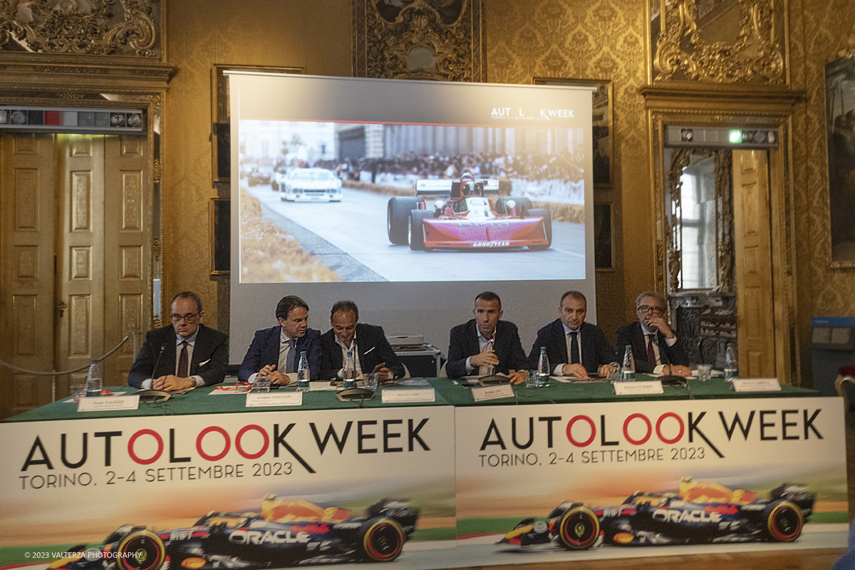 _DSF7692.jpg - 13/07/2023. Torino. Presentata l'edizione Otlook Week 2023 dal 2 al 4 settembre 2023 a Torino il meglio delle auto e delle moto che hanno fatto la storia delle corse. Nella foto un momento della conferenza stampa