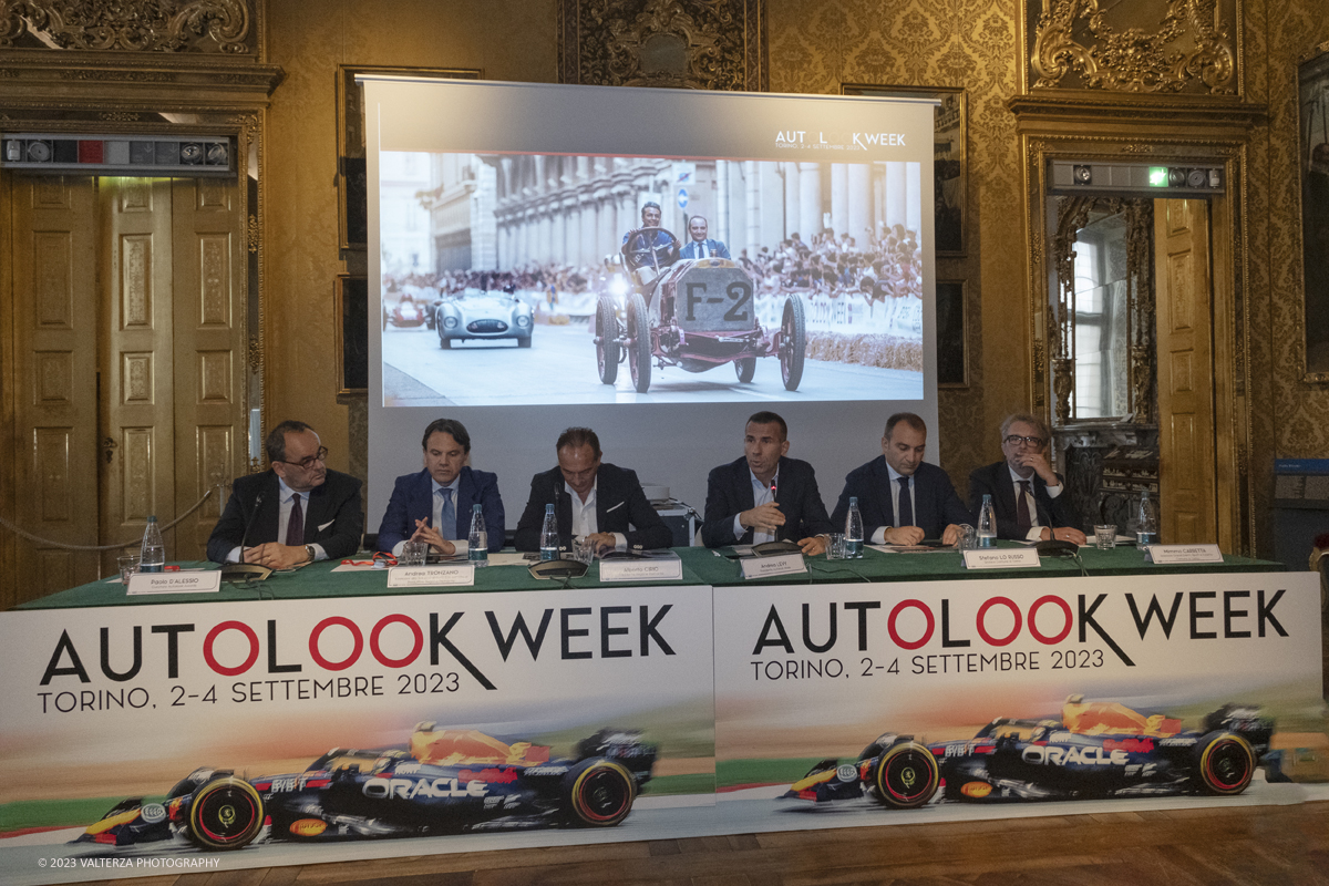 _DSF7699.jpg - 13/07/2023. Torino. Presentata l'edizione Otlook Week 2023 dal 2 al 4 settembre 2023 a Torino il meglio delle auto e delle moto che hanno fatto la storia delle corse. Nella foto un momento della conferenza stampa