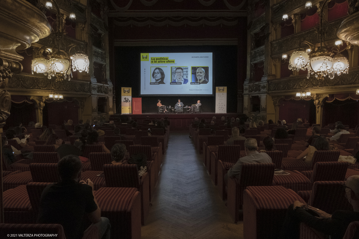 _DSF6771.jpg - 14/09/2021. Torino. Biennale Democrazia torna da mercoledÃ¬ 6 a domenica 10 ottobre, in presenza a Torino. Il tema: Un pianeta, molti mondi. Nella foto un momento della conferenza stampa