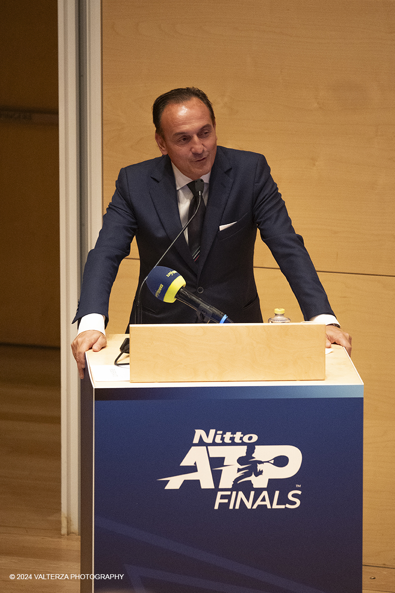 _DSF4594.jpg - 21/06/2024. Torino. Conferenza Stampa di presentazione del Masterplan dellâ€™edizione 2024, 110 giorni al via. Appuntamento alla Inalpi Arena dal 10 al 17 novembre; Sinner e Bolelli/Vavassori a un passo dal sogno. Nella foto del Presidente della Regione Piemonte Alberto Cirio