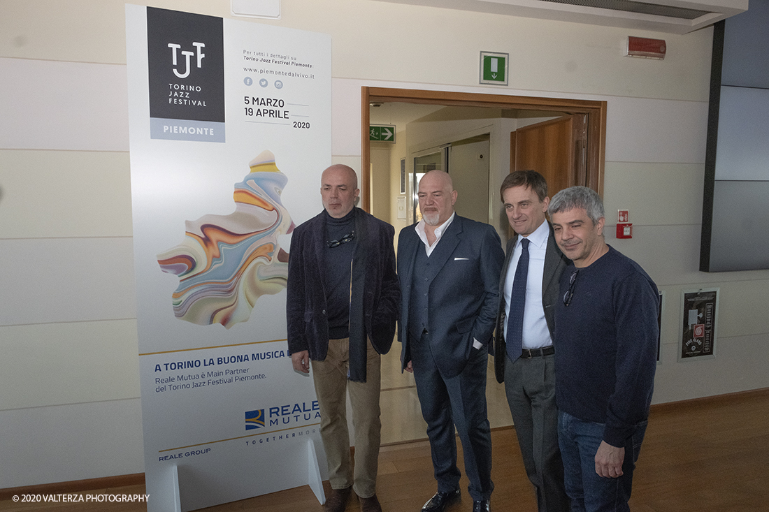 _DSF6399.jpg - 20/02/2020. Torino, sede del Main Partner Reale Mutua. La seconda edizione del Torino Jazz Festival Piemonte promuove un cartellone che distribuisce sul territorio le migliori produzioni del Festival, valorizzando le specificitÃ  del talento locale e costruendo concrete opportunitÃ  di scambio internazionale. Alla presentazione del progetto erano presenti e sono intervenuti i raprresentati delle istituzioni e gli organizzatori dell'evento. Fulvio Albano, Diego Borotti, Giorgio Li Calzi, Enrico Regis, Francesca Leon, Vittoria Poggio