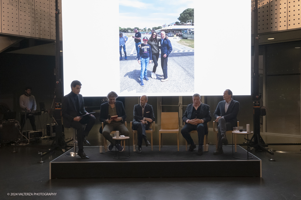 DSCF0005.jpg - Turin, Italy. 7th December, 2024.  Riccardo Ronchi, Benedetto Camerana, Luca Napolitano, Franco Liistro and Cristiano Fiorio attend the presentation of Cristiano Fiorio's book  â€œCesare Fiorio Stratosfericoâ€� at the National Automobile Museum in Turin