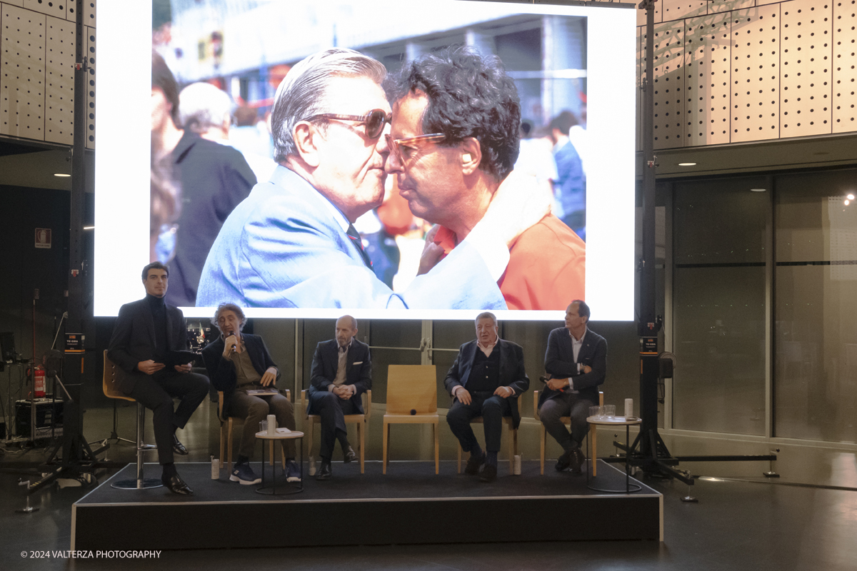 DSCF0059.jpg - Turin, Italy. 7th December, 2024.  Riccardo Ronchi, Benedetto Camerana, Luca Napolitano, Franco Liistro and Cristiano Fiorio attends the presentation of Cristiano Fiorio's book  â€œCesare Fiorio Stratosfericoâ€� at the National Automobile Museum in Turin