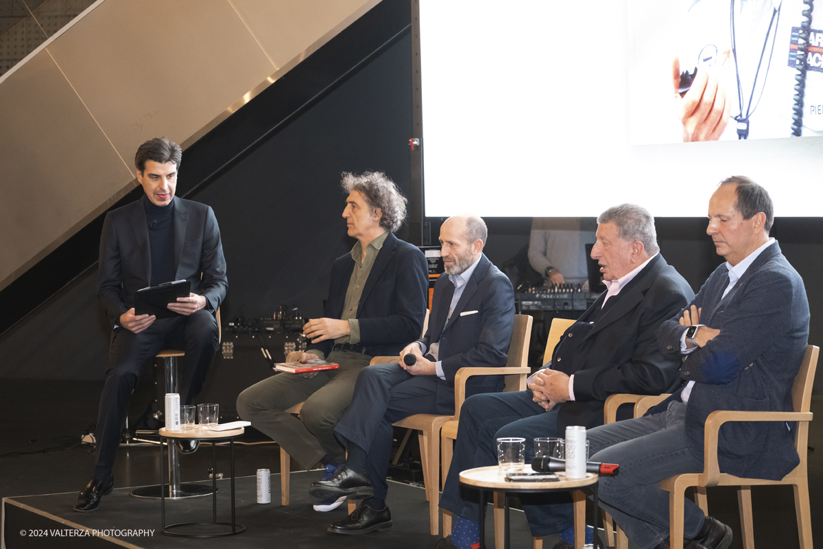 _DSF1254.jpg - Turin, Italy. 7th December, 2024.  Riccardo Ronchi, Benedetto Camerana, Luca Napolitano, Franco Liistro and Cristiano Fiorio attends the presentation of Cristiano Fiorio's book  â€œCesare Fiorio Stratosfericoâ€� at the National Automobile Museum in Turin