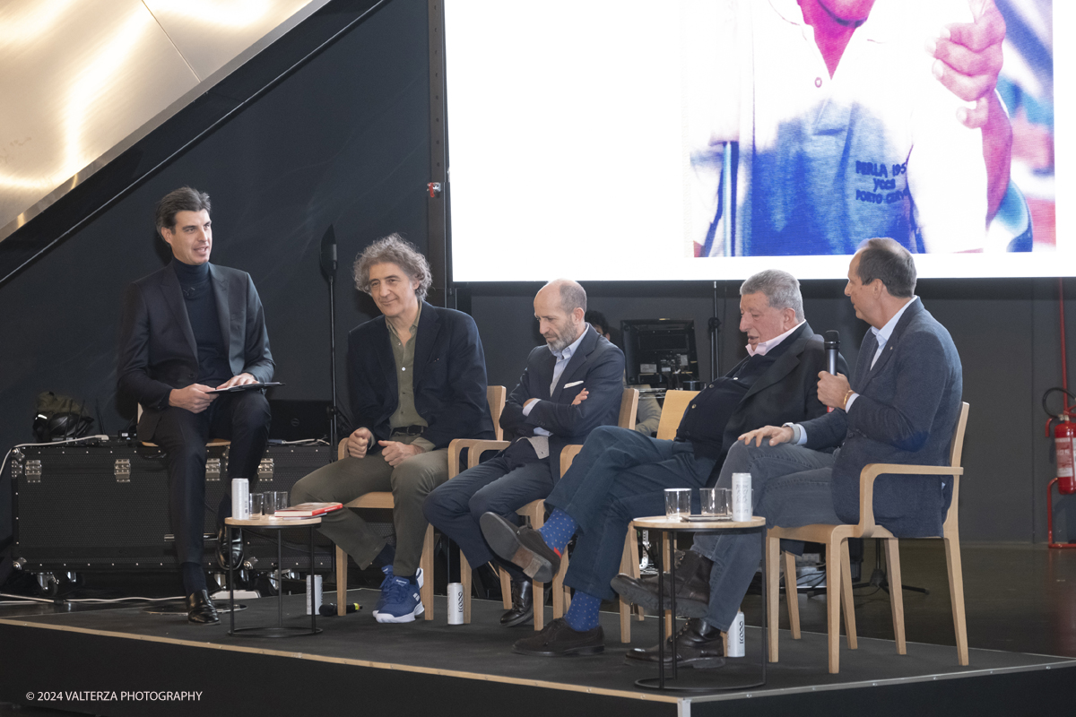 _DSF1322.jpg - Turin, Italy. 7th December, 2024.  Riccardo Ronchi, Benedetto Camerana, Luca Napolitano, Franco Liistro and Cristiano Fiorio attends the presentation of Cristiano Fiorio's book  â€œCesare Fiorio Stratosfericoâ€� at the National Automobile Museum in Turin