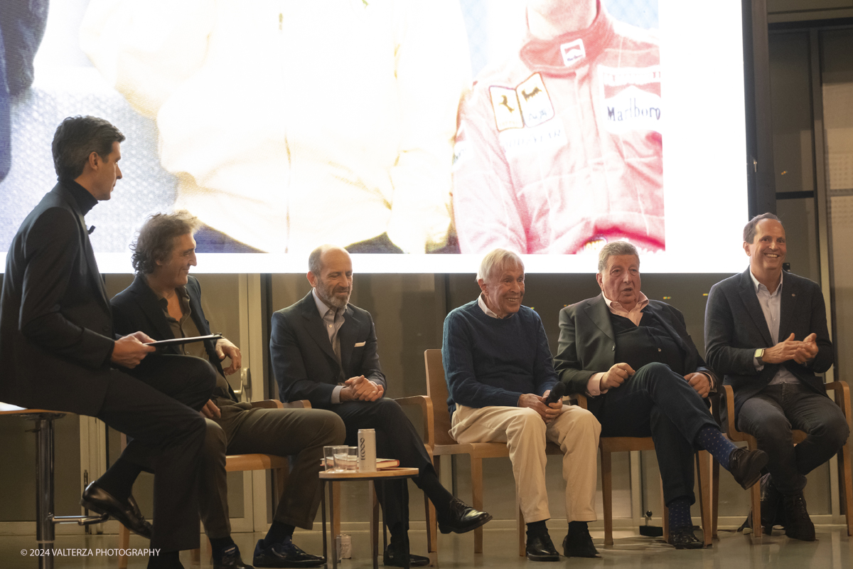 _DSF1352.jpg - Turin, Italy. 7th December, 2024.  Riccardo Ronchi, Benedettp Camerana, Luca Napolitano, Cesare Fiorio, Franco Liistro and Cristiano Fiorio, attend the presentation of Cristiano Fiorio's book  â€œCesare Fiorio Stratosfericoâ€� at the National Automobile Museum in Turin