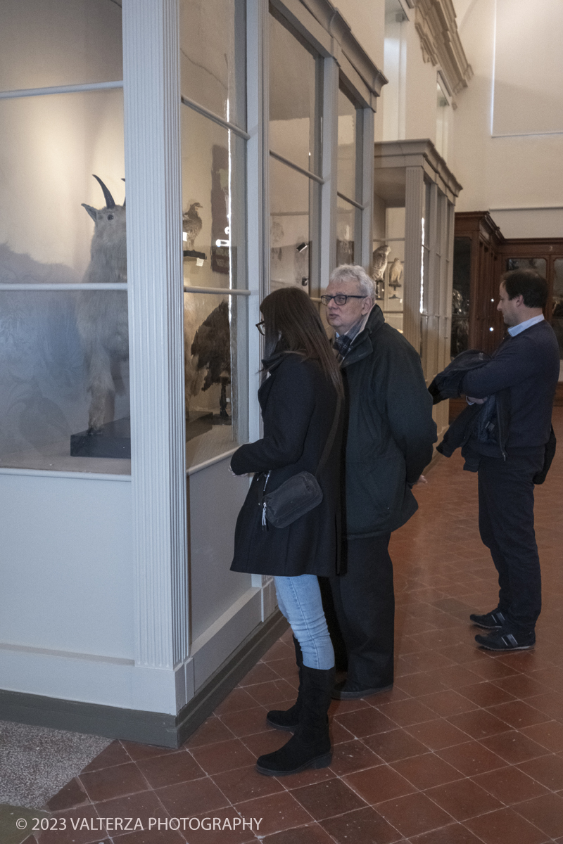 _DSF1231.jpg - 12/01/2024. Torino. Il Il Museo Regionale di Scienze Naturali di Torino riapre al pubblico   dopo oltre dieci anni di chiusura. La riapertura prevede un rinnovato e interattivo percorso espositivo che si sviluppa su tre principali aree: Museo Storico di Zoologia, Arca delle Esplorazioni e Sala delle Meraviglie. Nella foto in visita al MRSN