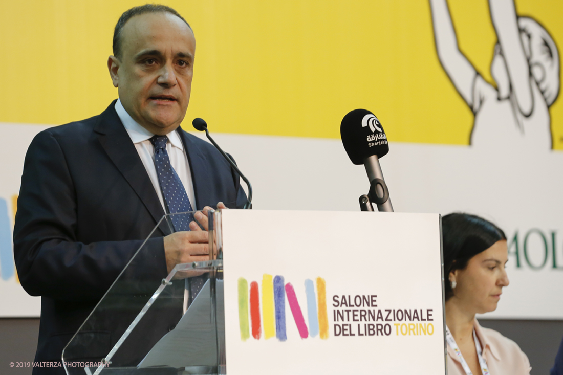 _X9B3122.jpg - 09/05/2019. Torino, 32mo Salone Internazionale del Libro. Nella foto l'intervento del Ministro Bonisoli nella Cerimonia di apertura