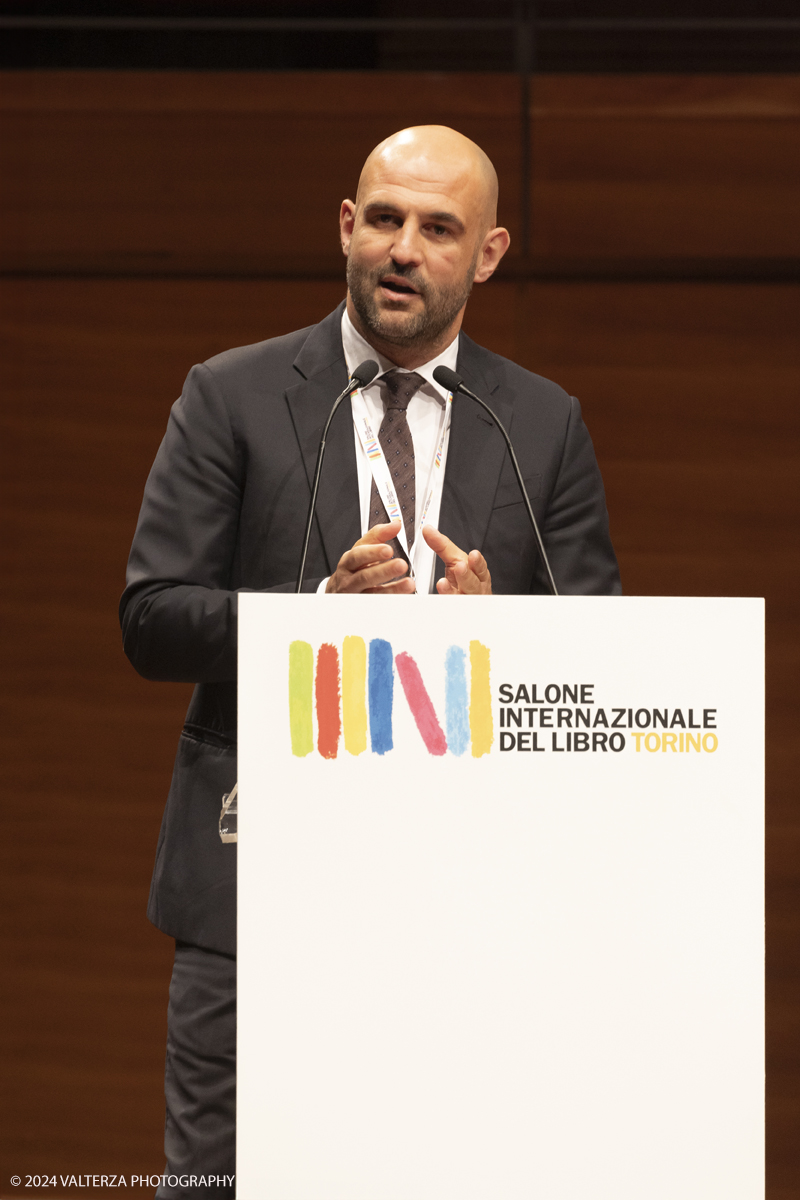 _G5A0666.jpg - 09/05/2024. Torino. Cerimonia di apertura del Salone Inernazionale del Libro di Torino. Nella foto l'intervento di Silvio Viale , Presidente Associazione Torino, la cittÃ  del libro.