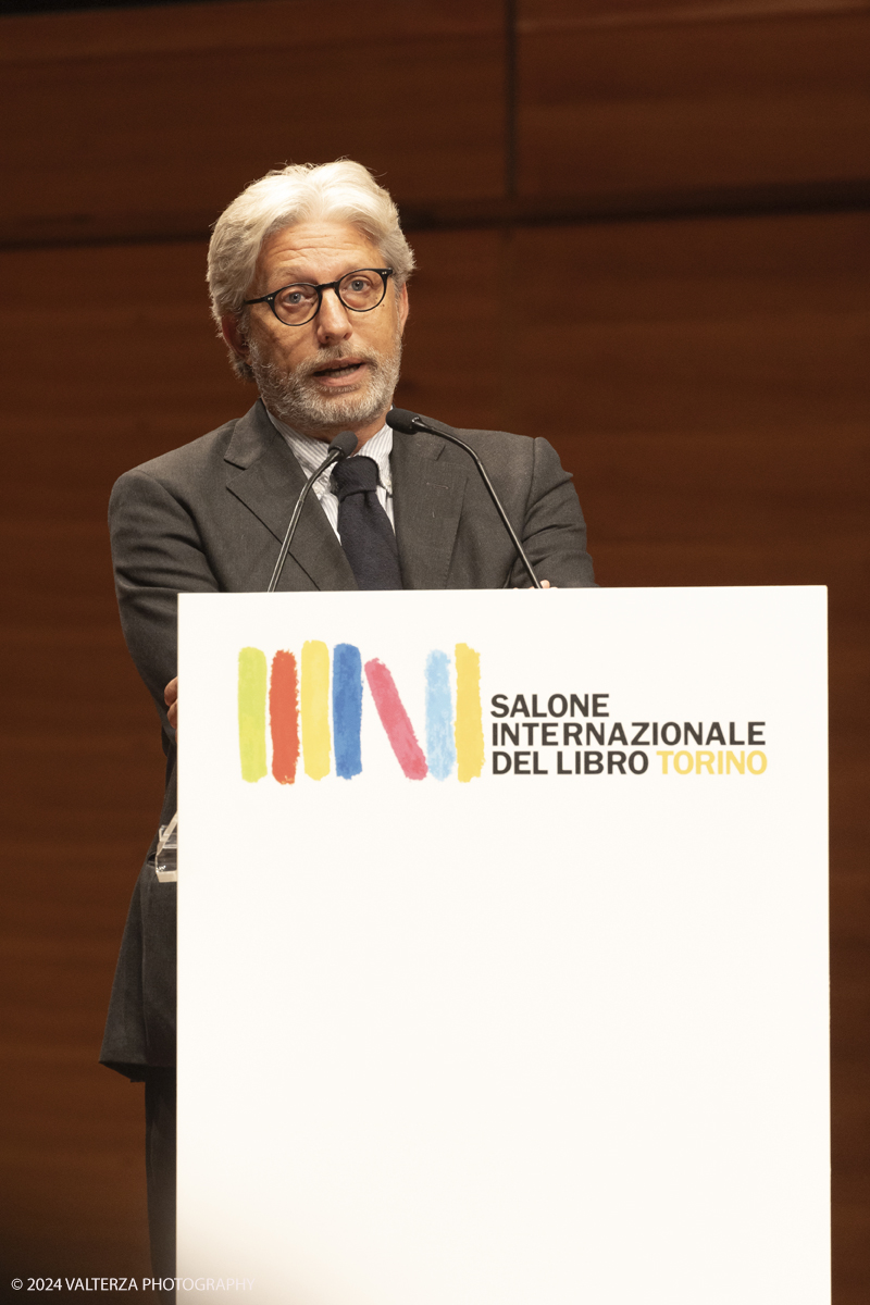 _G5A0794.jpg - 09/05/2024. Torino. Cerimonia di apertura del Salone Inernazionale del Libro di Torino. Nella foto l'intervento di Alessandro Isaia , Segretario Generale Fondazione Cultura Torino