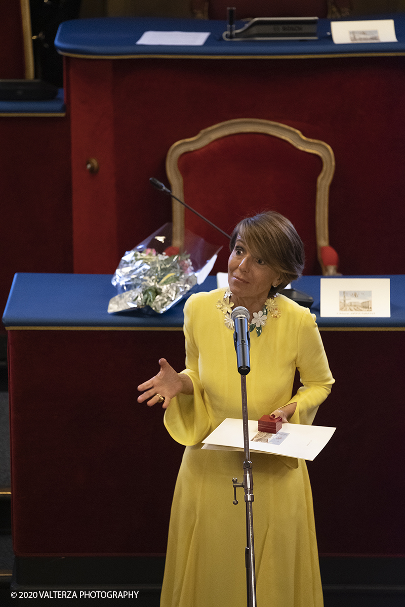 _DSF9046-2.jpg - 24/06/2020.Torino. Cerimonia di nomina  di sette Ambasciatori dellle eccellenze di Torino. Nella foto l'intervento di Patrizia Sandretto Re Rebaudengo, presidente e ispiratrice della fondazione omonima, centro espositivo riconosciuto a livello internazionale