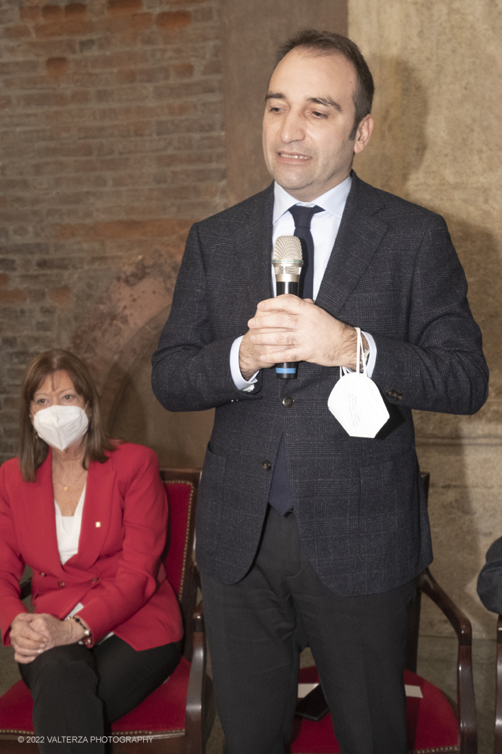 _DSF9725.jpg - 25/03/2022. Torino. Anticipazione della mostra â€˜Invito a Pompeiâ€™, che sarÃ  aperta al pubblico dallâ€™8 aprile al 29 agosto 2022. In questa occasione si Ã¨ assistito allâ€™apertura in diretta delle due casse che contengono il Mosaico con delfino di ambiente termale (tepidarium), 50-79 d.C, Boscoreale, villa della Pisanella e la Parete affrescata con pittura da giardino, 25-50 d.C, Pompei VI 17, 42 - Casa del Bracciale dâ€™oro. Nella foto Stefano Lo Russo, Sindaco CittÃ  di Torino