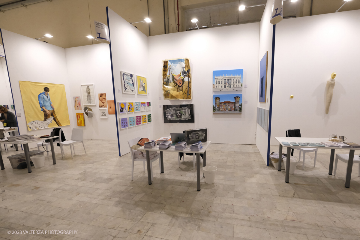 _DSF9590.jpg - 02/11/2023. Torino.Dodicesima edizione per la fiera che  mette in relazione il pubblico con artist run space e spazi no profit. Lâ€™allestimento, con i nomi delle costellazioni, ospita 70 mostre, performance live e unâ€™arena talk. Nella foto  parte dell'allestimento della mostra