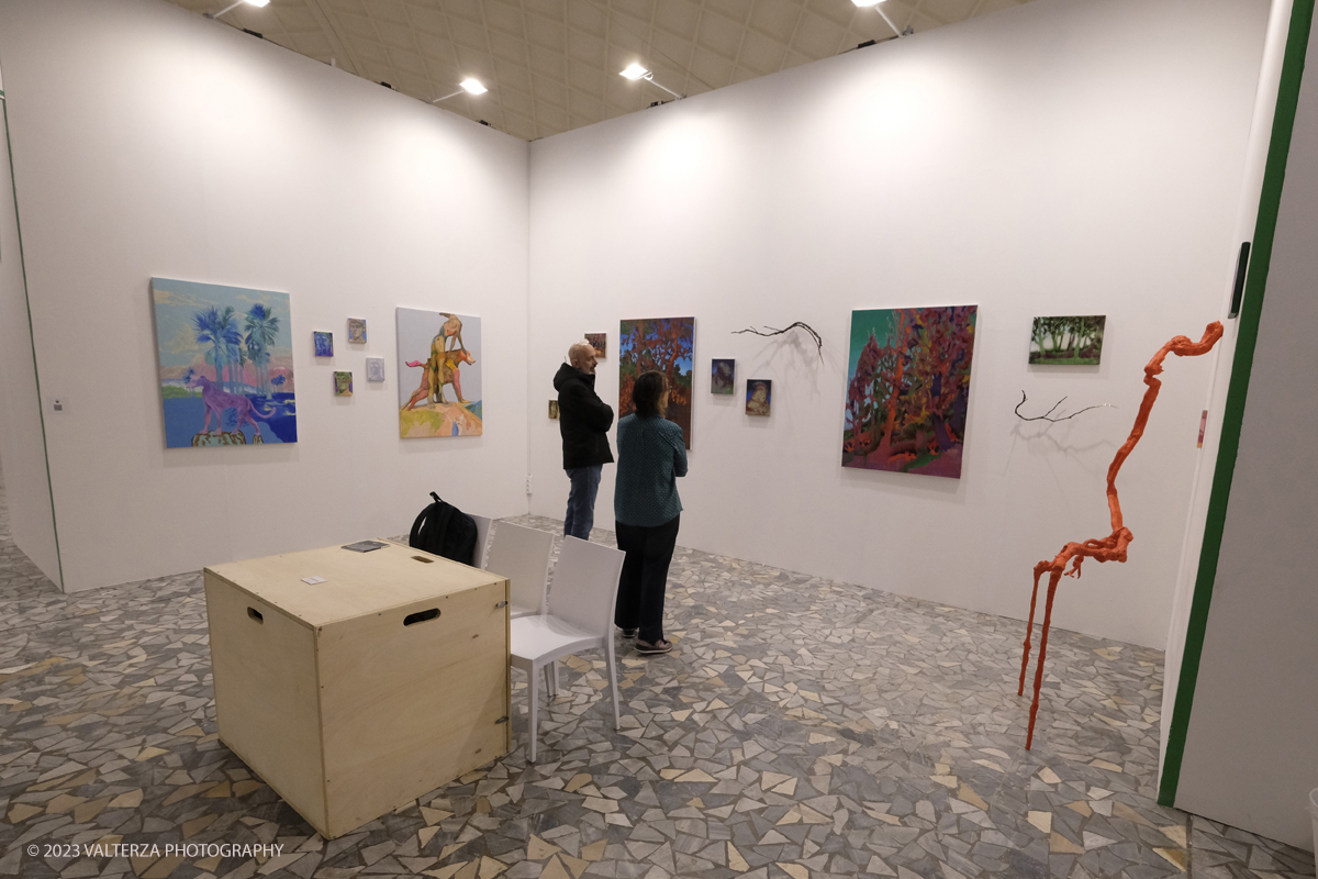 _DSF9822.jpg - 02/11/2023. Torino.Dodicesima edizione per la fiera che  mette in relazione il pubblico con artist run space e spazi no profit. Lâ€™allestimento, con i nomi delle costellazioni, ospita 70 mostre, performance live e unâ€™arena talk. Nella foto in visita alla mostra