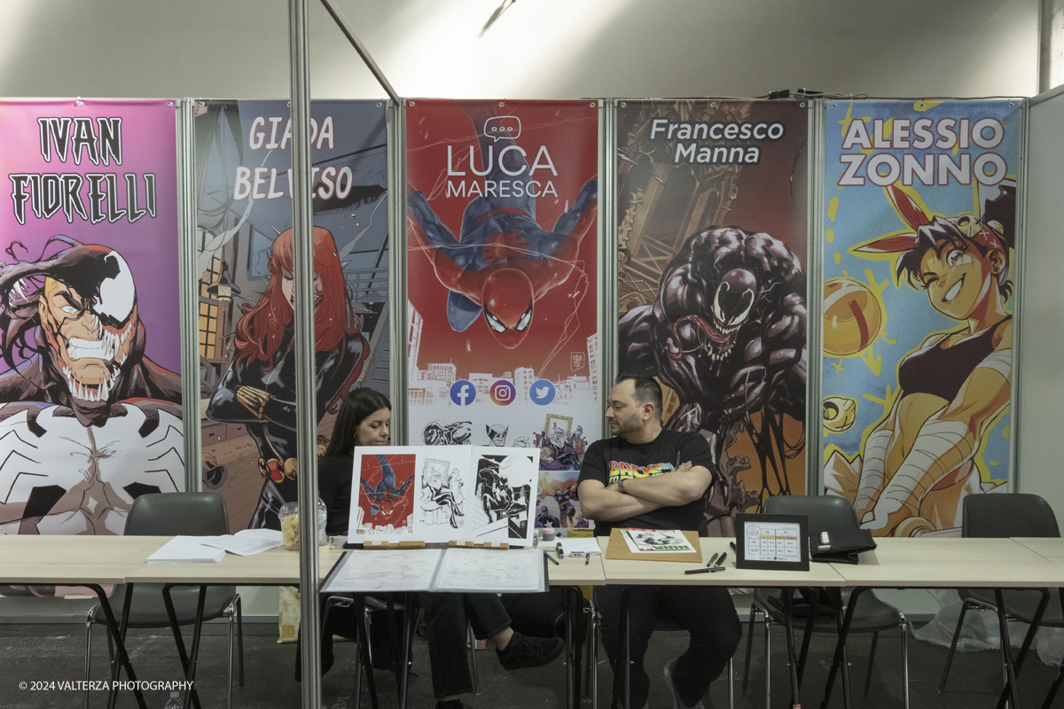 _DSF9677.jpg - 12/04/2024, Torino,..L'evento celebra quest'anno i suoi 30 anni di vita con una edizione speciale  particolarmente ampia. Nella foto stand di disegnatori autori di fumetti