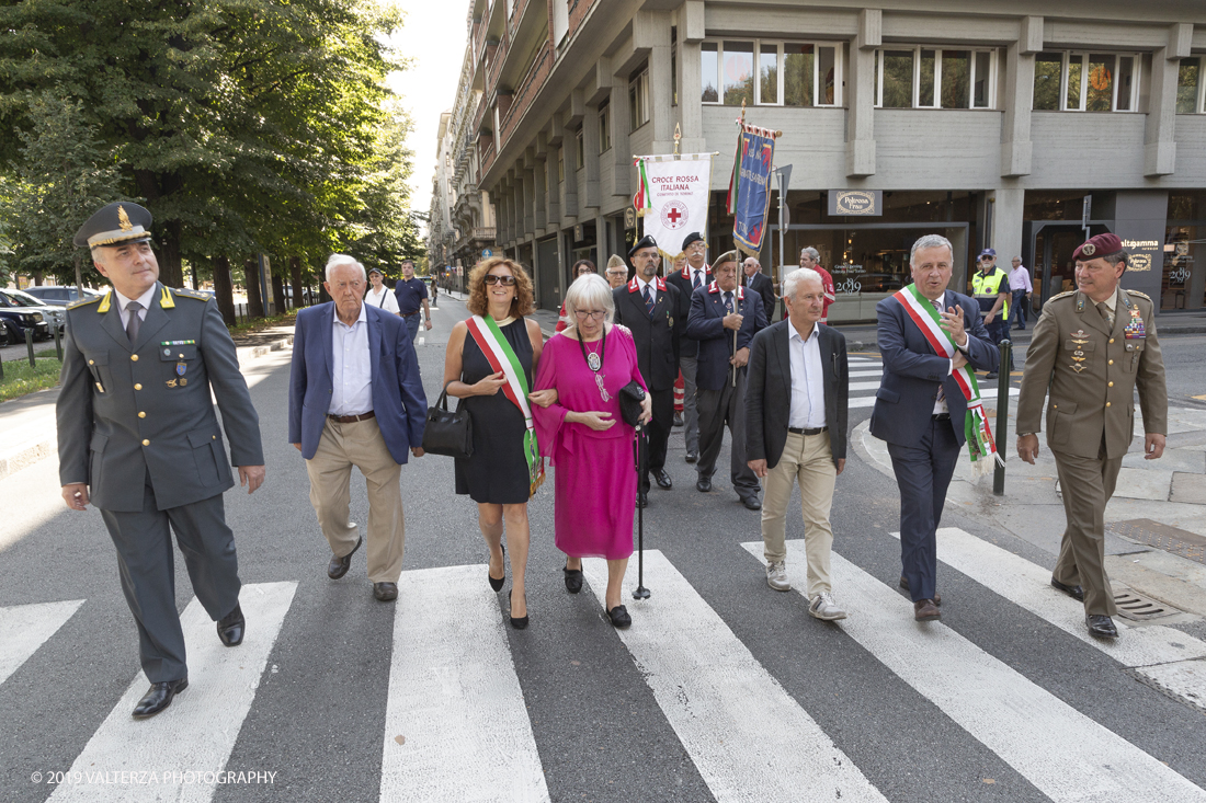 _X9B1049.jpg - 7/09/2019. Torino. Crimonie di celebrazione dell'evento  con il gruppo storico Pietro Micca. Nella foto il corteo dei figuranti in costume storico si snoda lungo le vie della cittÃ 