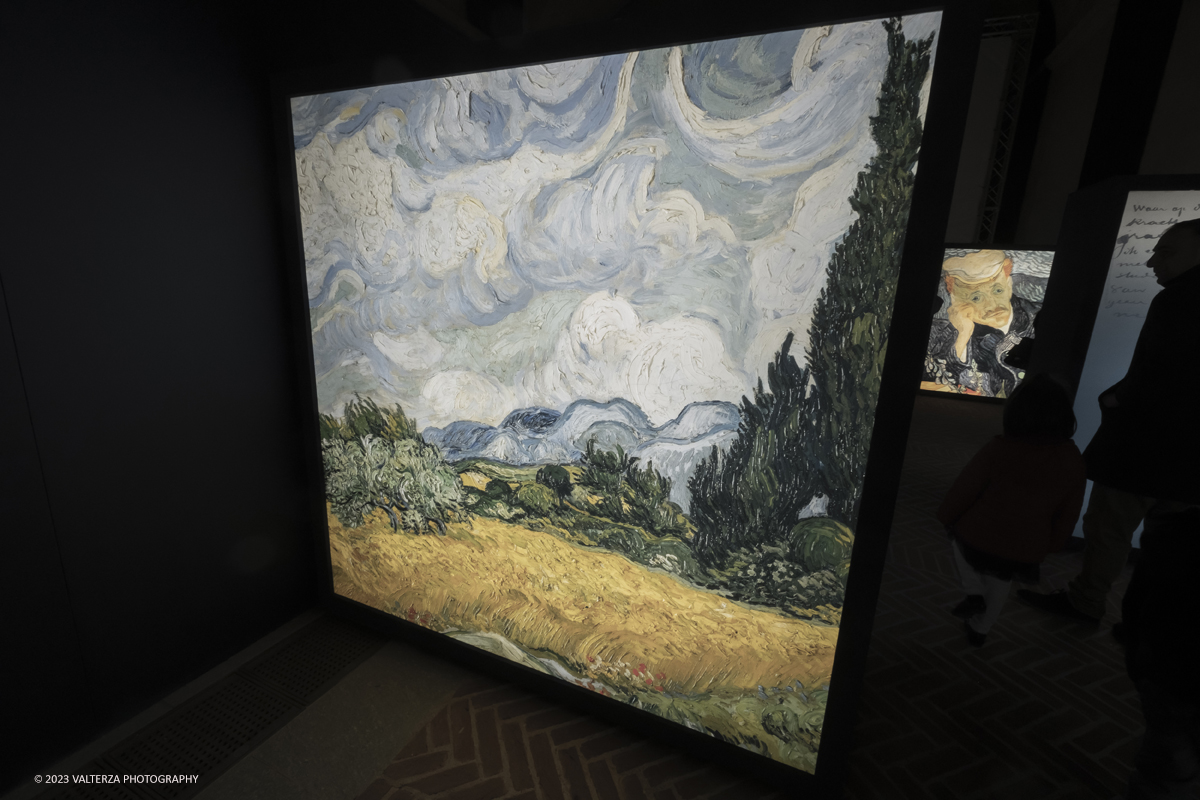 _DSF5152.jpg - 17/03/2023. Torino. Arriva a Torino VanGogh experience,  la mostra multimediale che abbraccia il visitatore in una nuova esperienza multisensoriale. Nella foto la prima parte della mostra