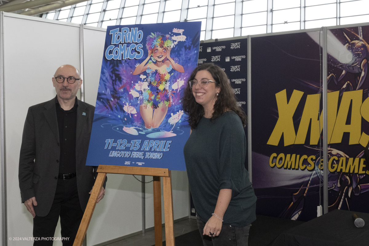 _DSF2346.jpg - Turin , Italy. 24th December,2024. The Opening of XMASCOMICS 2024, preview  of the poster for the XXIX edition of Torino Comics, scheduled from 11 to 13 April 2025. Created by the internationally renowned cartoonist Mirka Andolfo