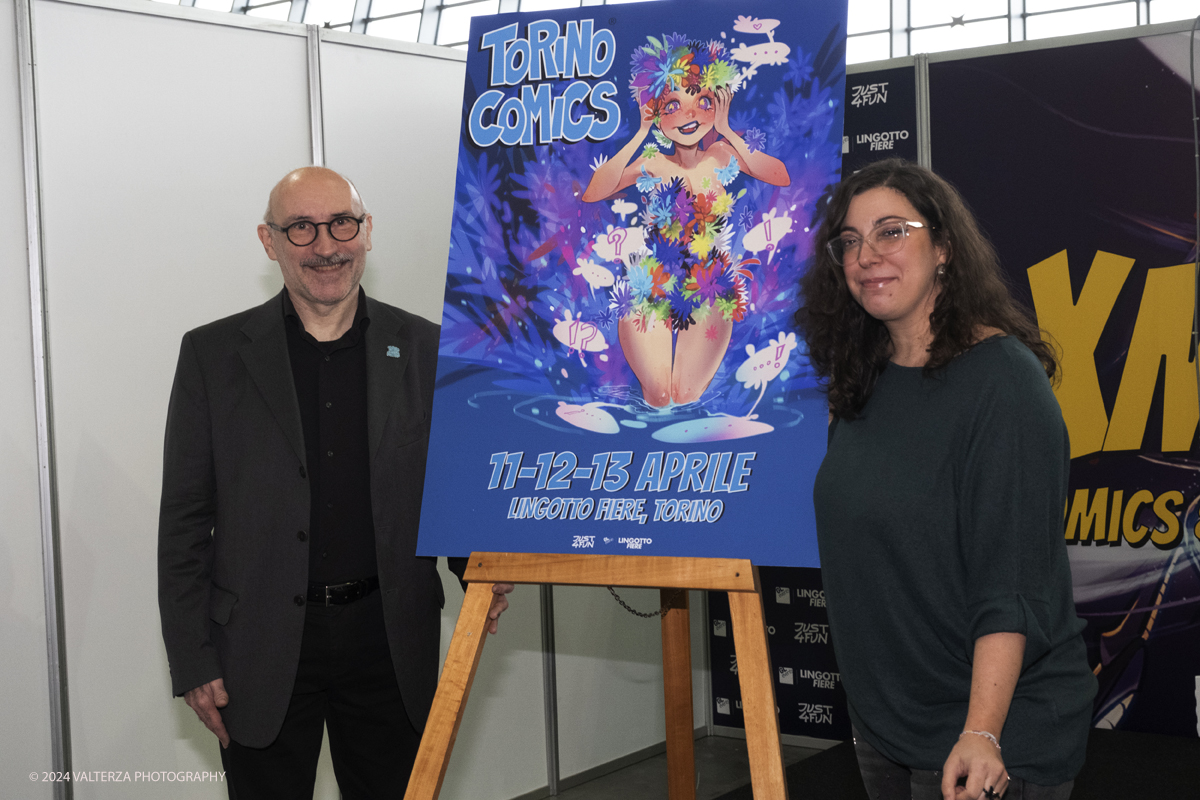 _DSF2359.jpg - Turin , Italy. 24th December,2024. The Opening of XMASCOMICS 2024, preview  of the poster for the XXIX edition of Torino Comics, scheduled from 11 to 13 April 2025. Created by the internationally renowned cartoonist Mirka Andolfo