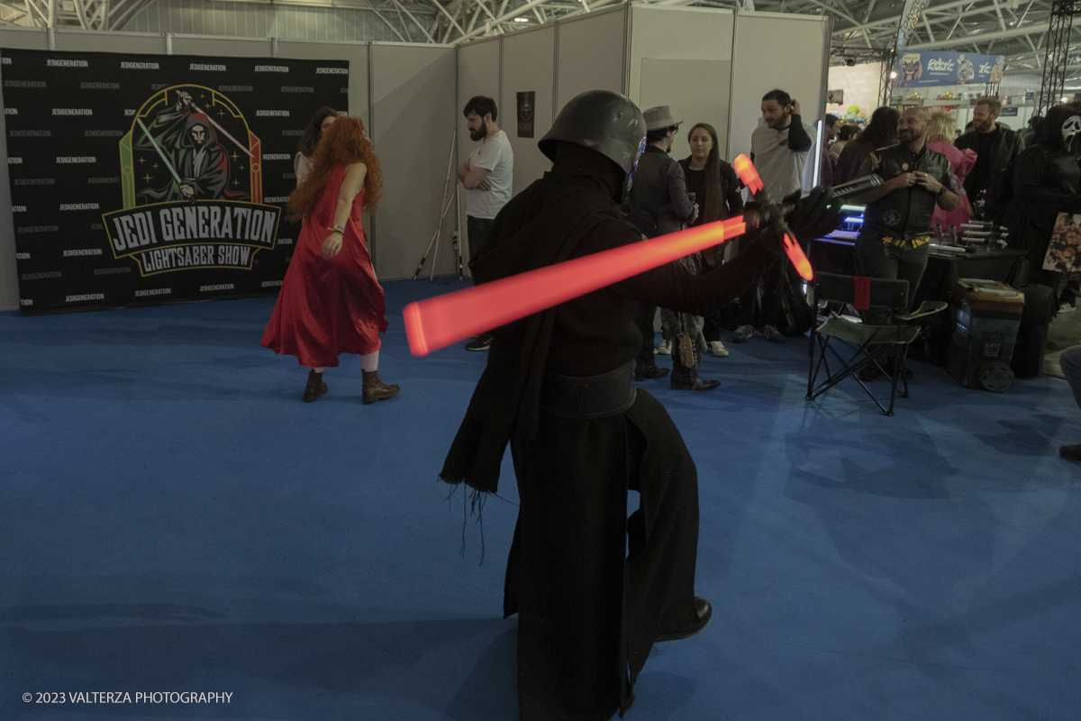 _DSF0250.jpg - 16/12/20'23. Torino. Xmas Comics 2023, eâ€™ giunto alla nona edizione natalizia della mostra  . dedicata ai fumetti, games, videogames, cosplay e youtubers. Nella foto lo spazio della Jedi Generation