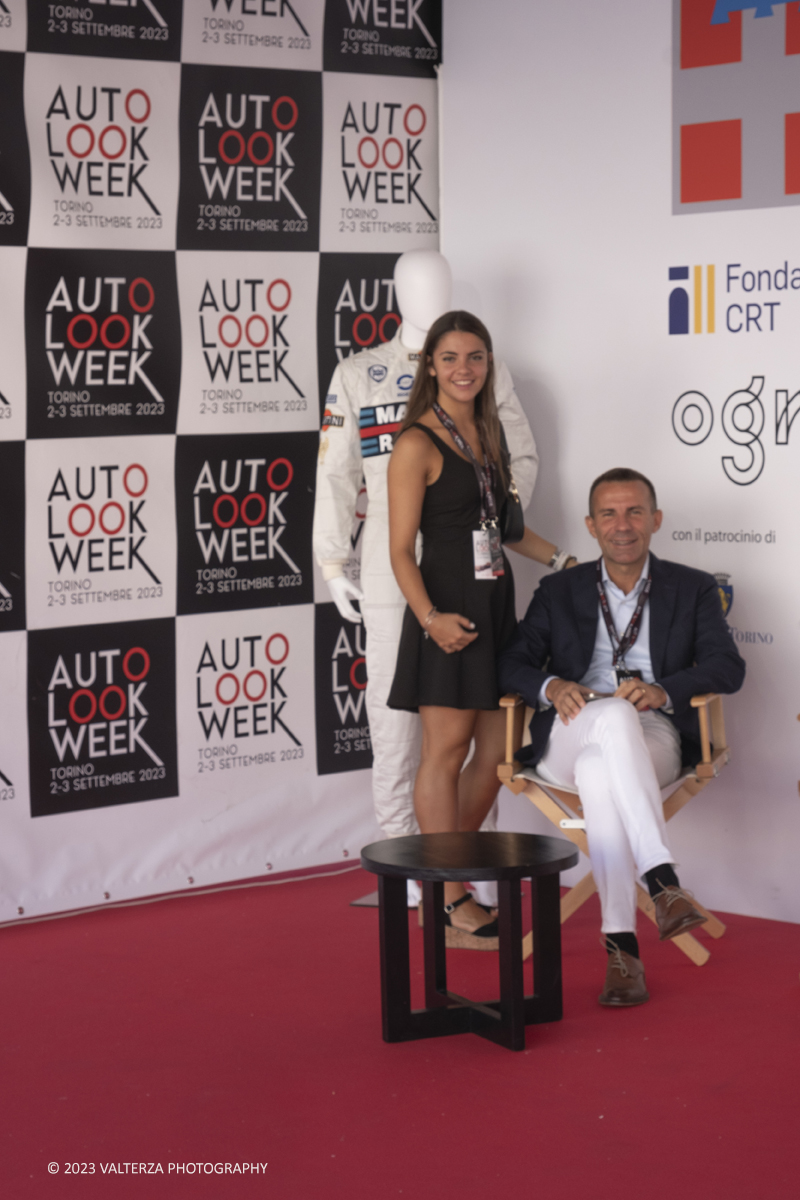 _DSF0568.jpg - 02/09/2023. Torino. Autolook Week Torino Ã¨ il festival che celebra la storia del motorsport e le auto da competizione. Nella foto Andrea Levy creatore ed organizzatore dell'evento con la figlia maggiore Federica