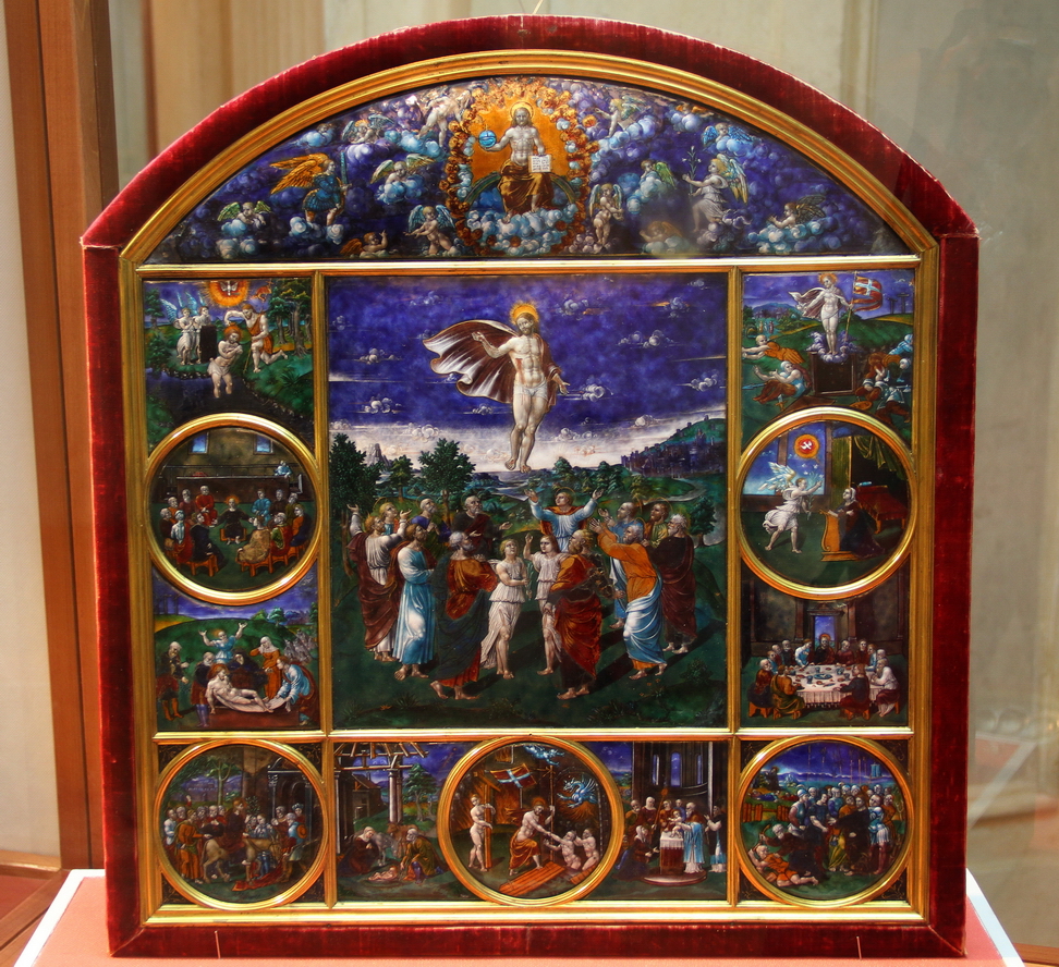 IlCollezionistaDiMeraviglie_091.JPG - Icona con l'Ascensione e scene della vita di Cristo - Jean II Pénicaud (attivo tra 1538-1588), Limoges, XVI e XIX secolo.