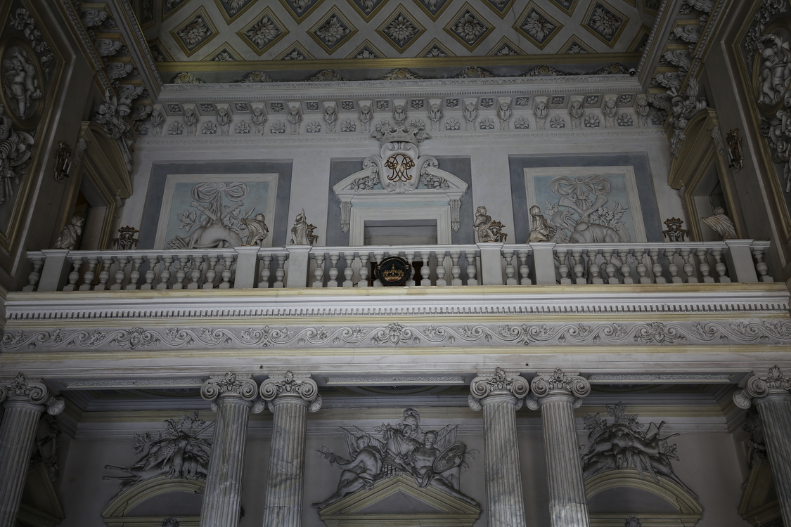 CastelloRacconigi_028.JPG - Salone di Ercole particolare della loggia per l'orchestra