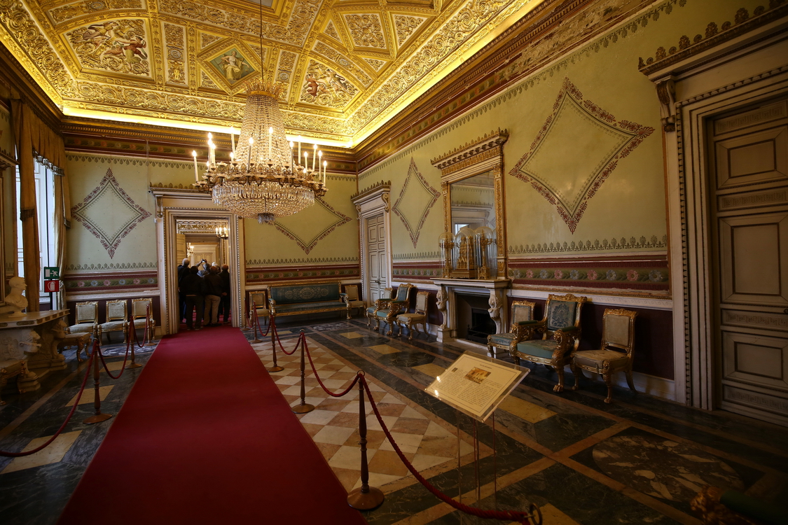 CastelloRacconigi_042.JPG - Sala del Ricevimento  In questo sontuoso ambiente di parata il sovrano riceveva i dignitari, ambasciatori e consiglieri;